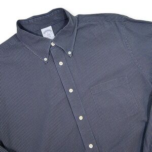 Brooks Brothers‎ Regent Gingham Check Button Down Long Sleeve Shirt Mens Large